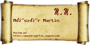 Mészár Martin névjegykártya