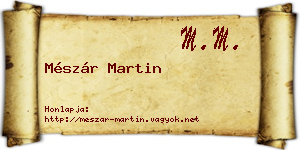 Mészár Martin névjegykártya