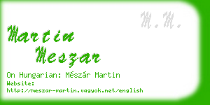 martin meszar business card