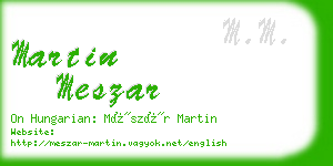 martin meszar business card
